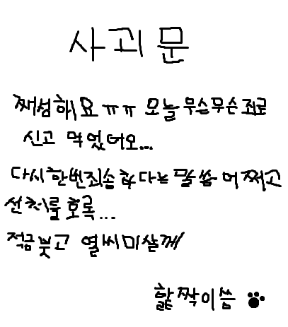 사과문...